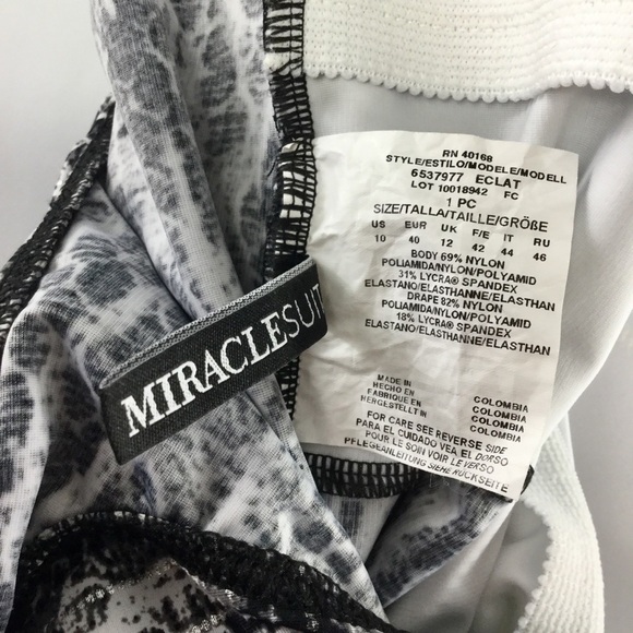 Miraclesuit Chevron Python Eclat One Piece Swimsuit Size 10 NWT - Picture 11 of 11